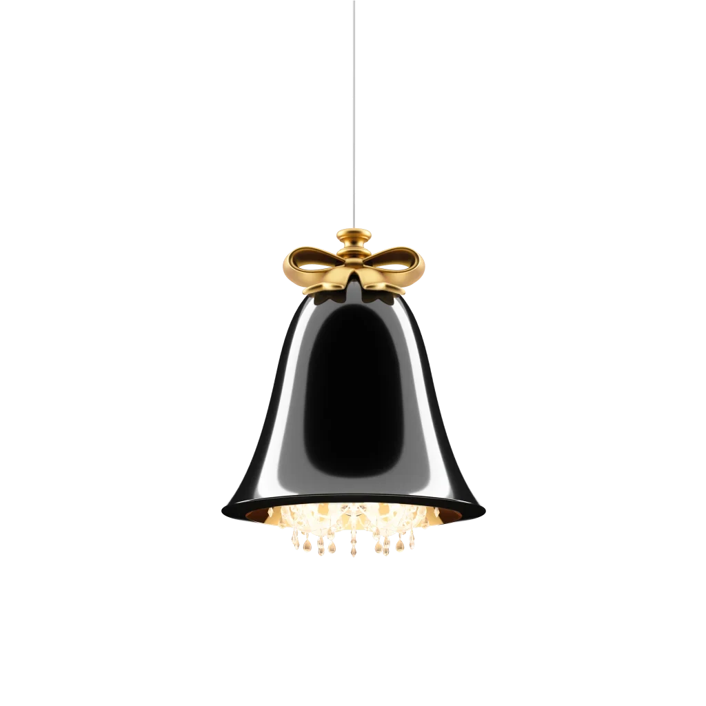Bell pendant chandelier, in black