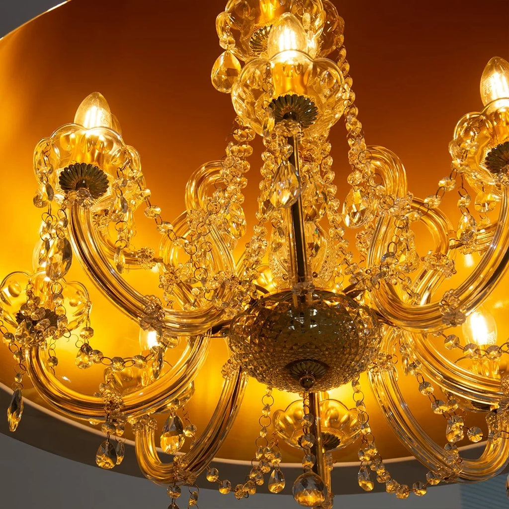 Bell pendant chandelier, the chandelier inside the bell, seen from below