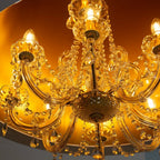 Bell pendant chandelier, the chandelier inside the bell, seen from below