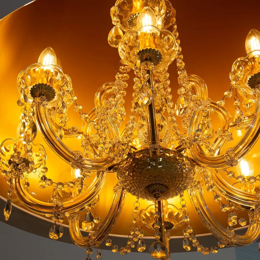 Bell pendant chandelier, the chandelier inside the bell, seen from below