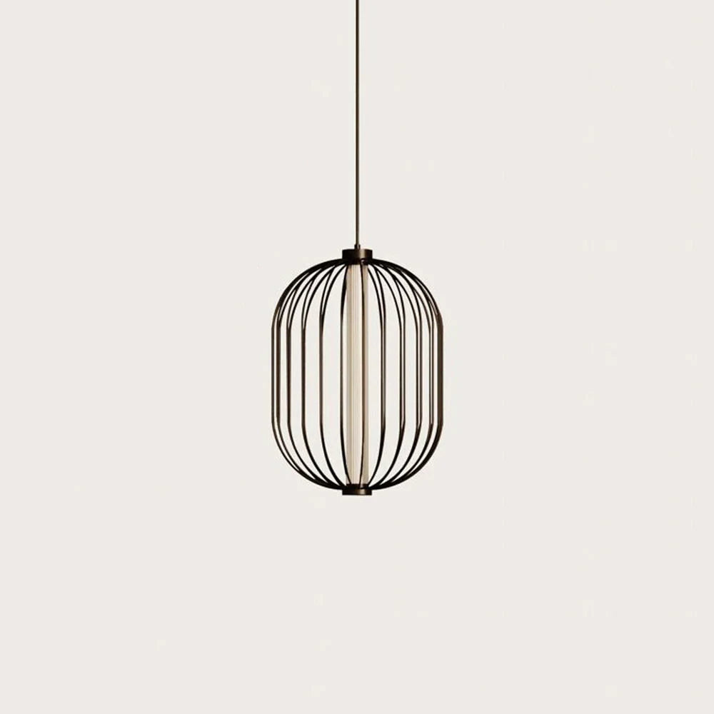 Bowed rod cage LED pendant, Small size