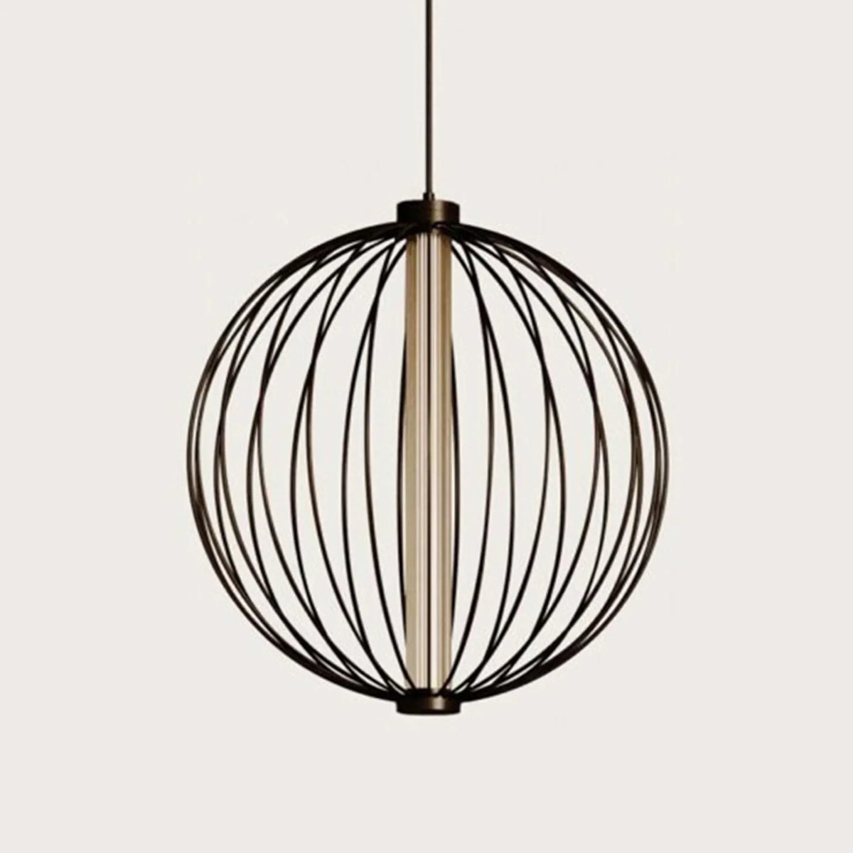 Bowed rod cage LED pendant, Medium size