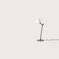 Branch stem table lamp, in matte black with an opal glass globe