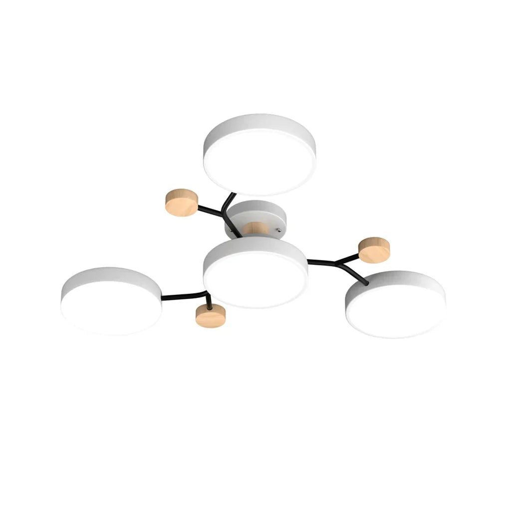 Branched LED ceiling light, White, 4 lights, Warm white
