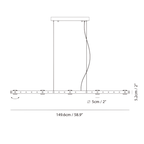 Brass track LED pendant, dimension drawing