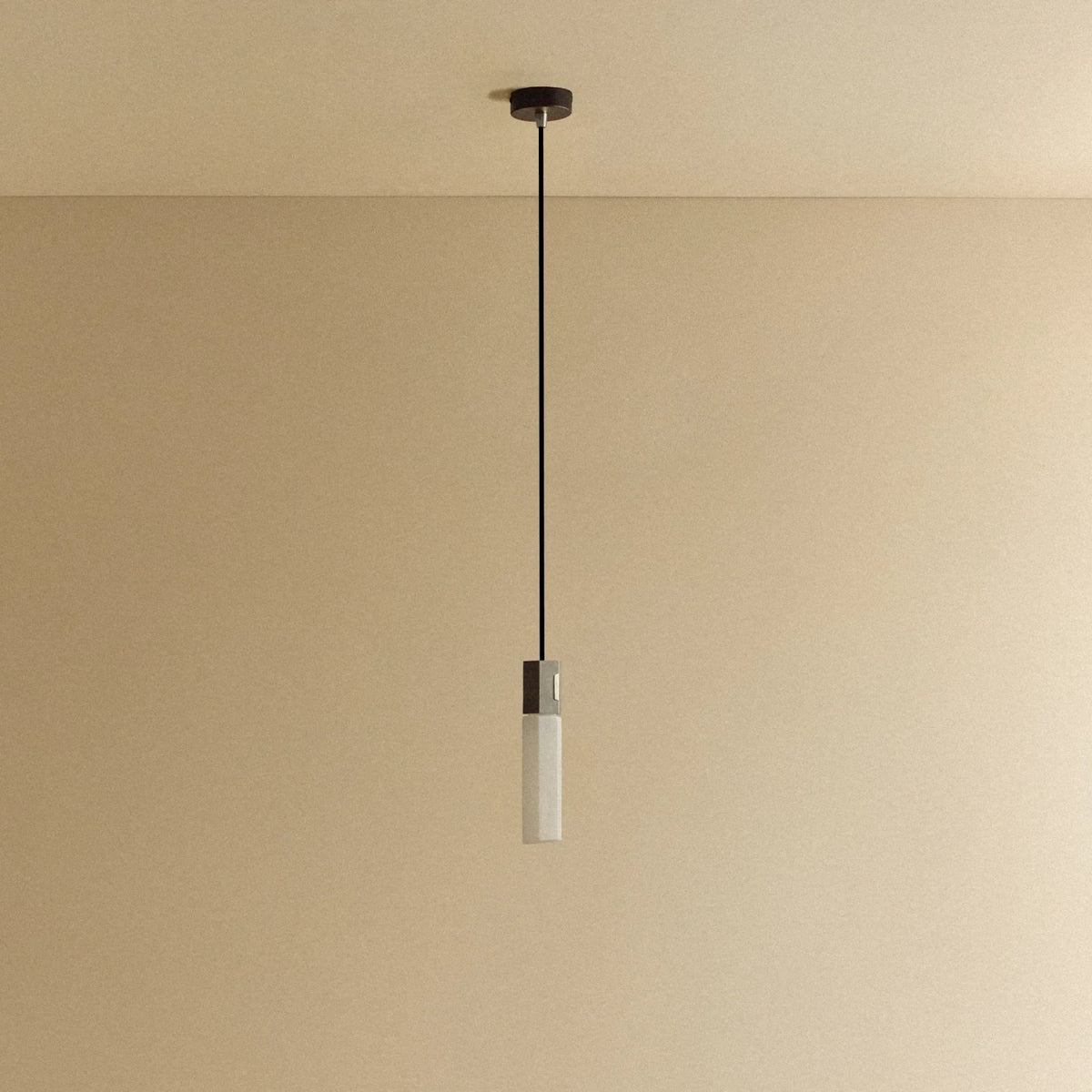 Cast metal hexagonal pendant, unlit