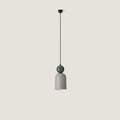 Ceramic bell pendant with green marble ball, with green marble ball