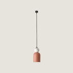 Ceramic bell pendant with marble ball, with white marble ball