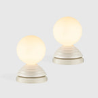 Ceramic wake light lamp pair, unlit, on a white background