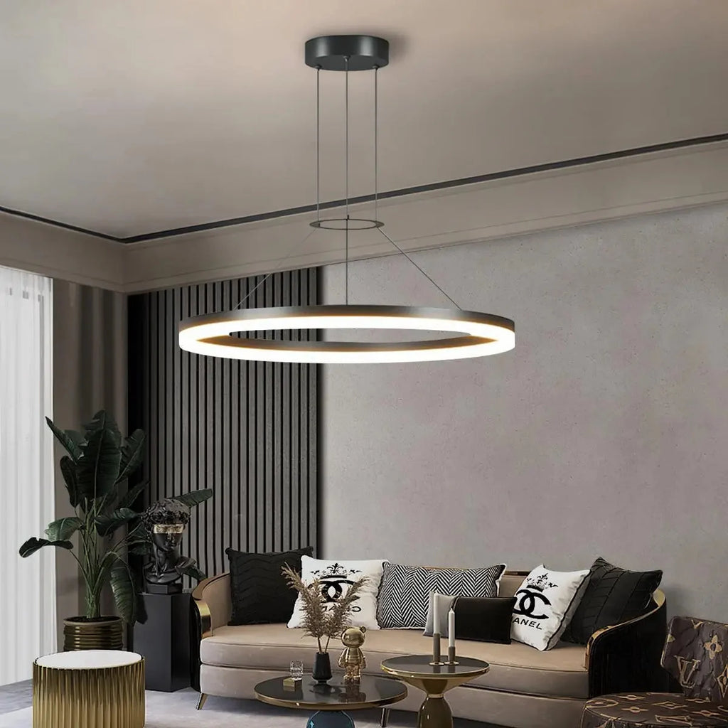 Circular LED ring pendant light