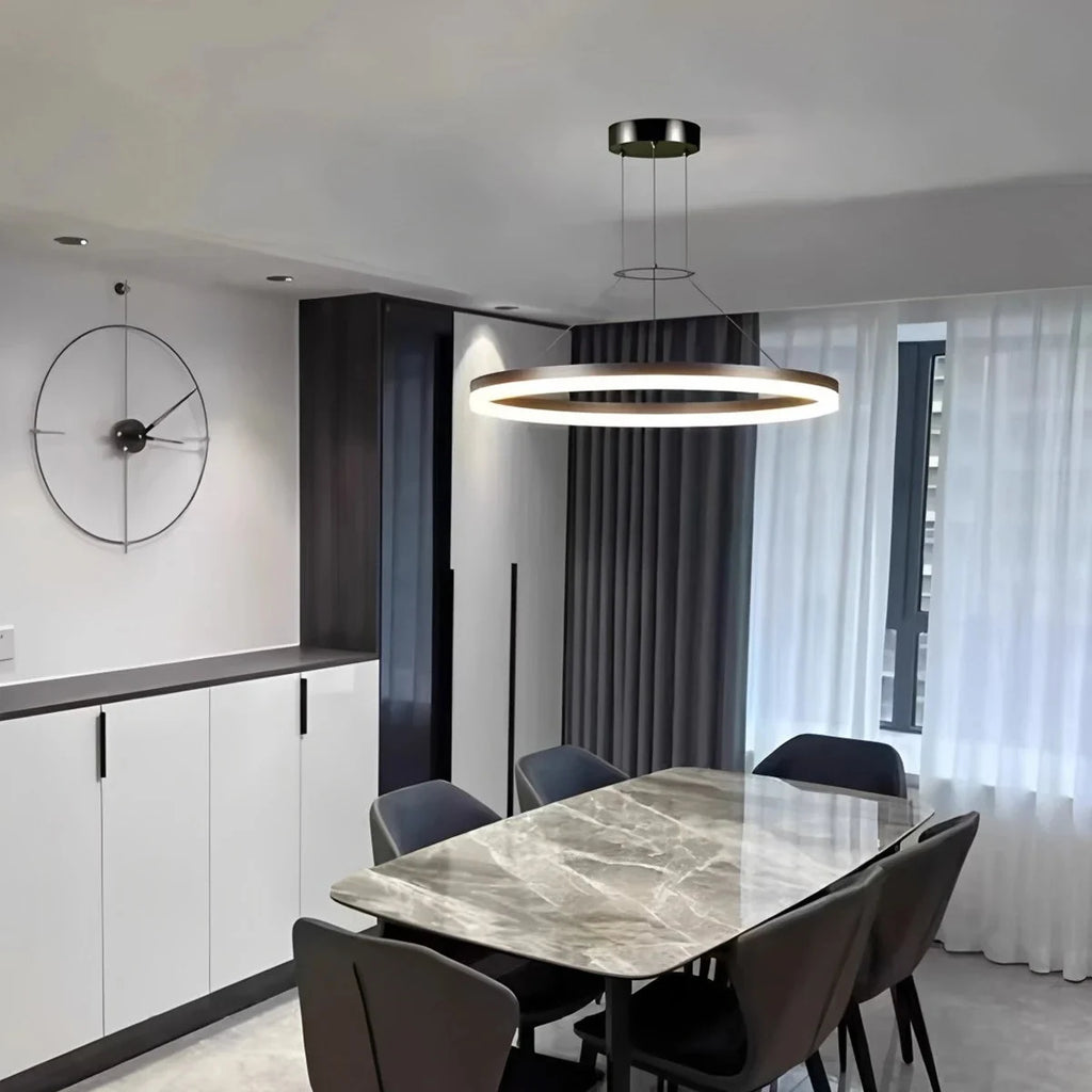 Circular LED ring pendant light