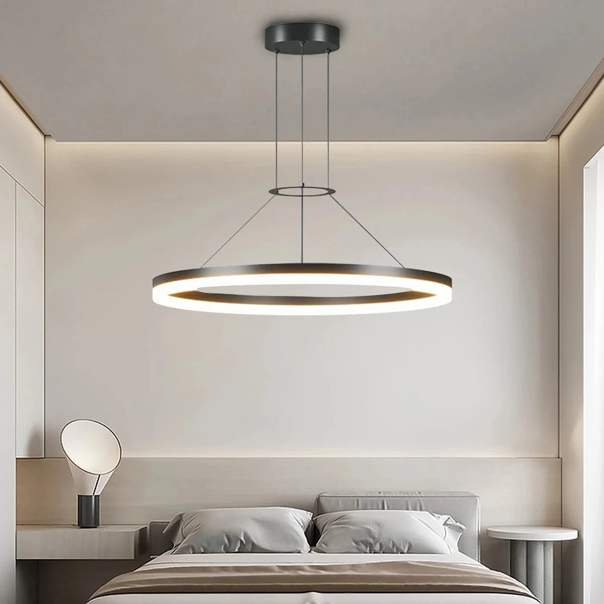 Circular LED ring pendant light