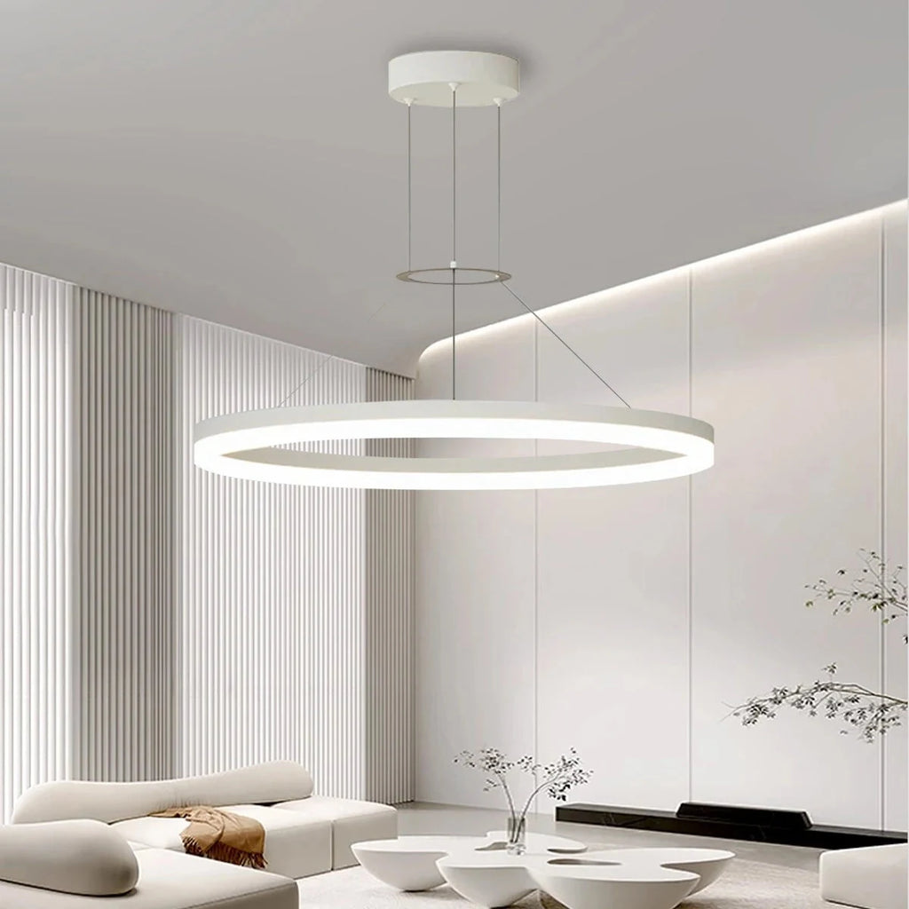 Circular LED ring pendant light