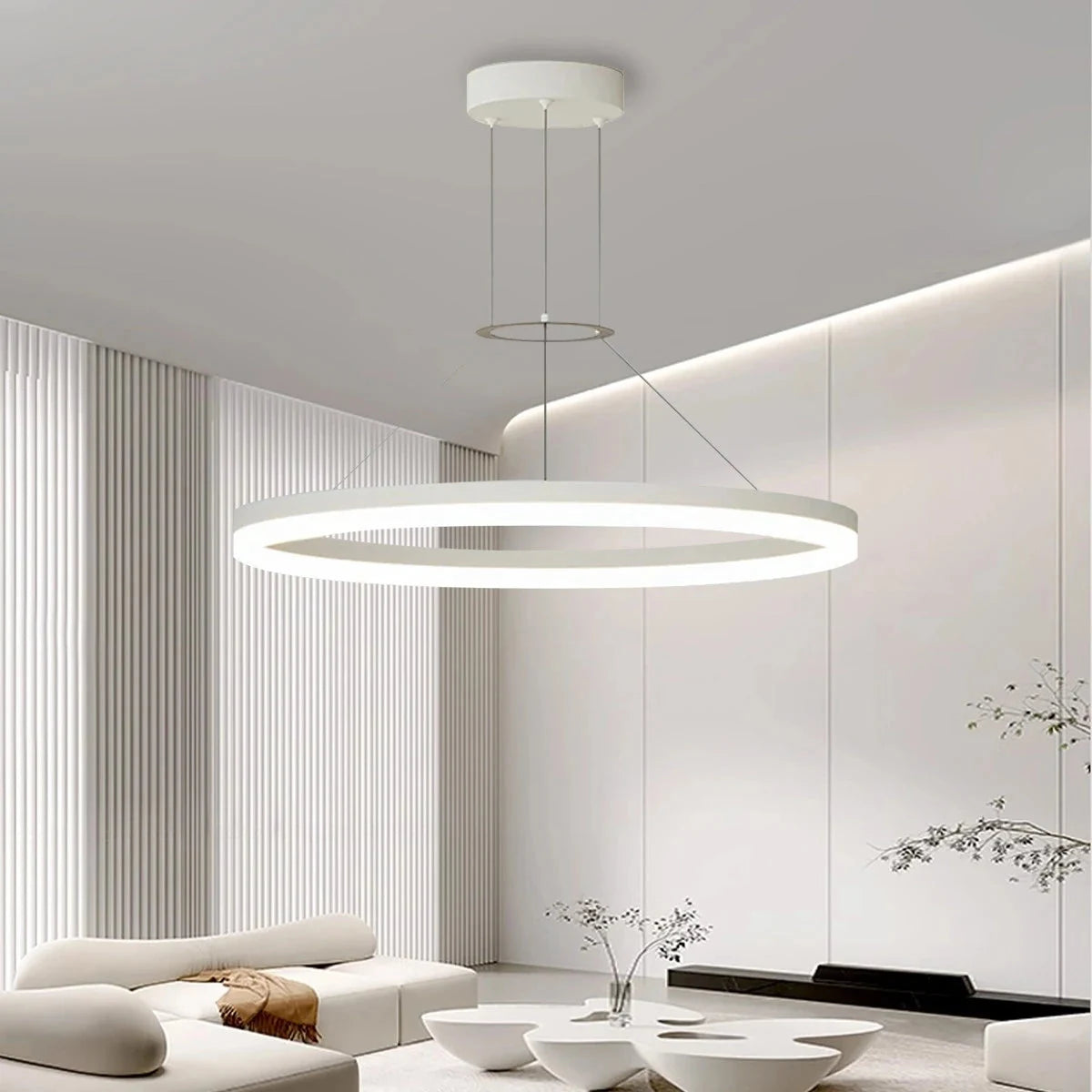 Circular LED ring pendant light