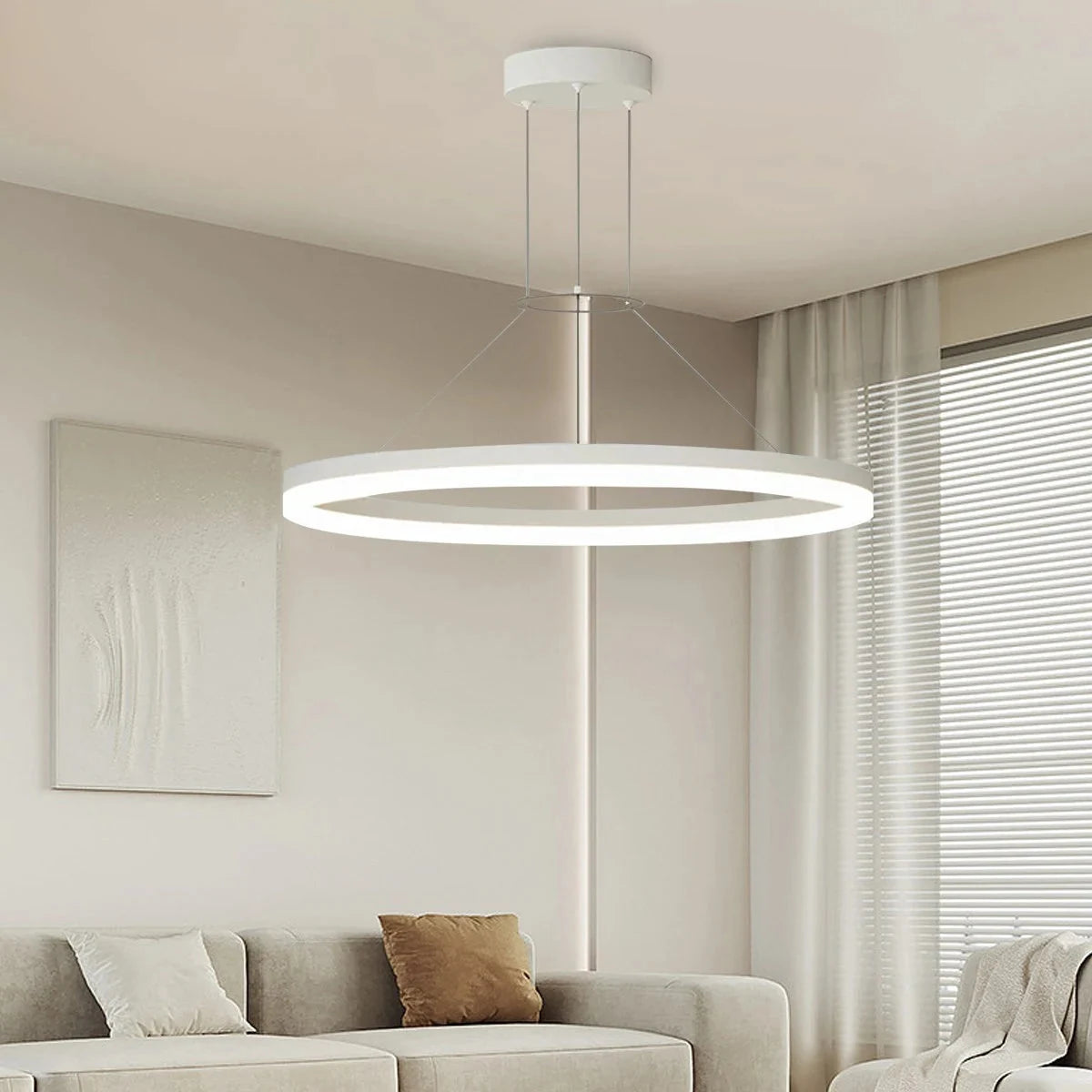 Circular LED ring pendant light