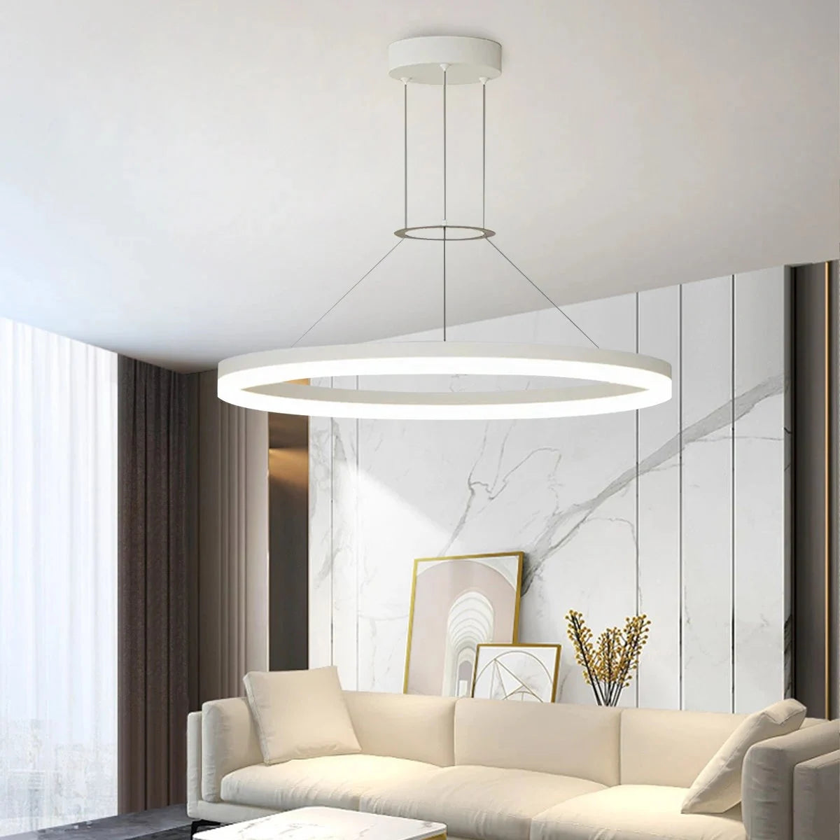 Circular LED ring pendant light