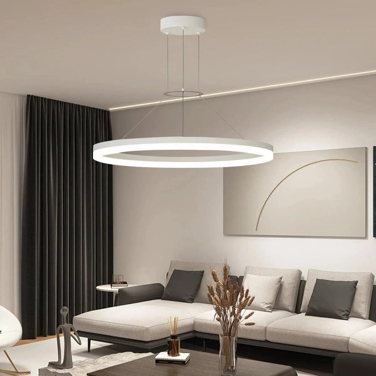 Circular LED ring pendant light
