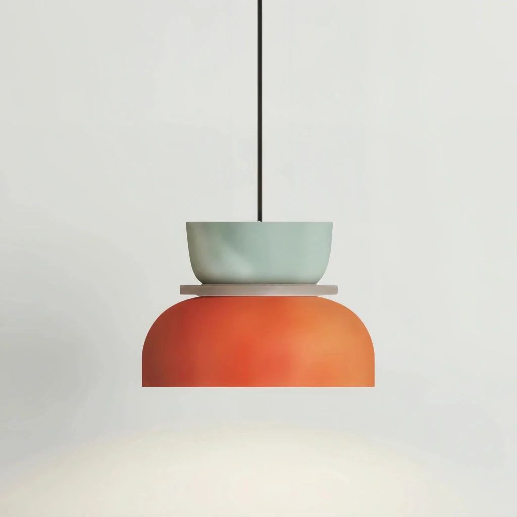 Colour block bowl pendant light