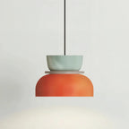 Colour block bowl pendant light