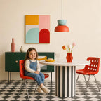 Colour block bowl pendant light