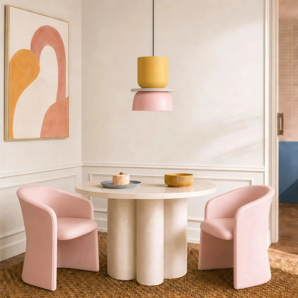 Colour block bowl pendant light