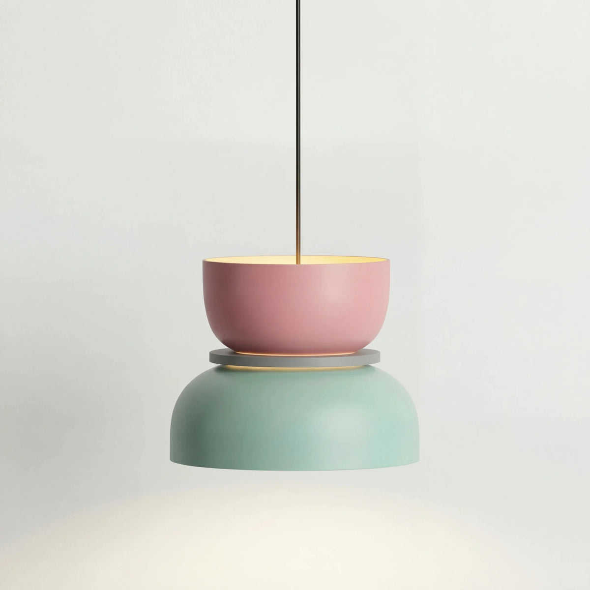Colour block bowl pendant light