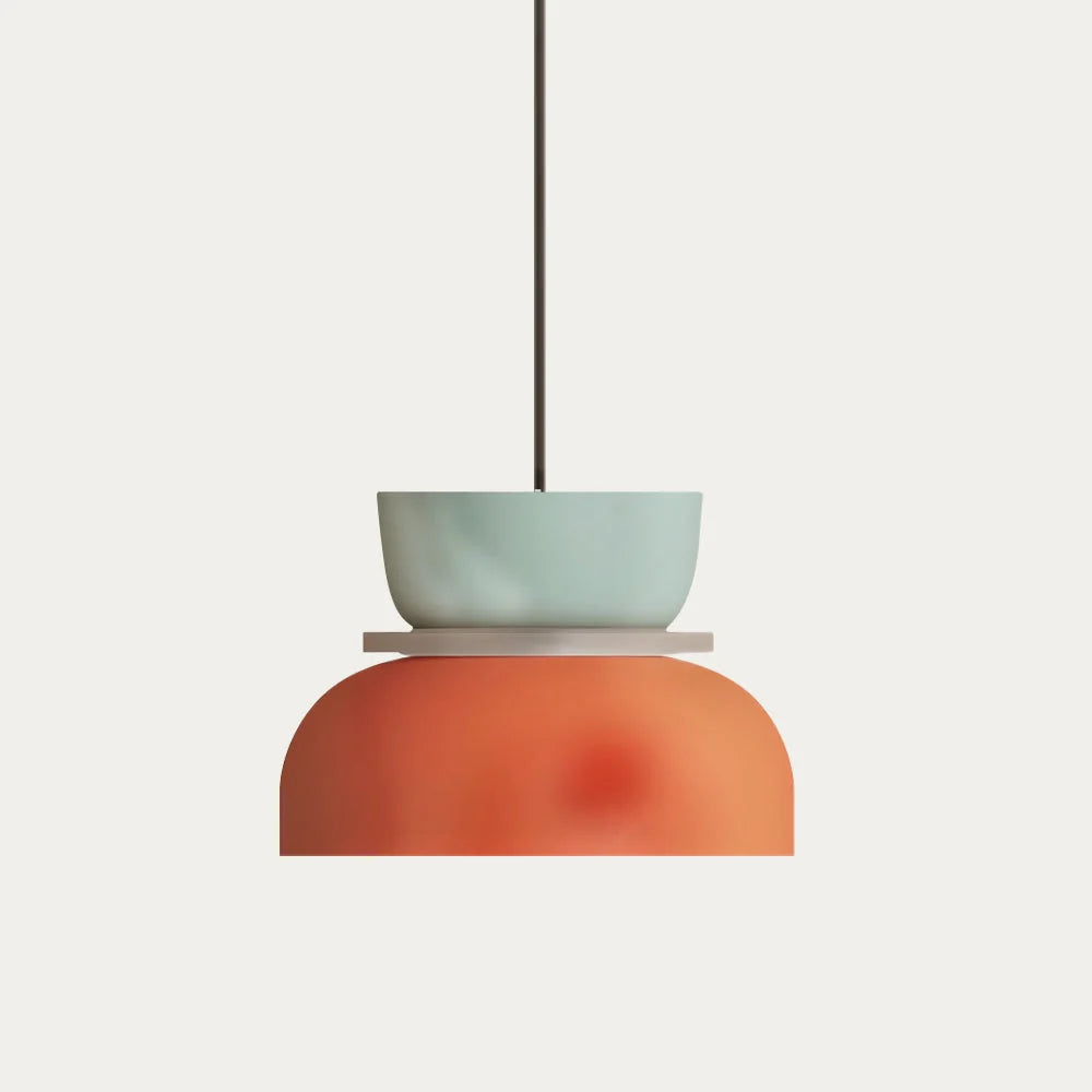 Colour block bowl pendant light