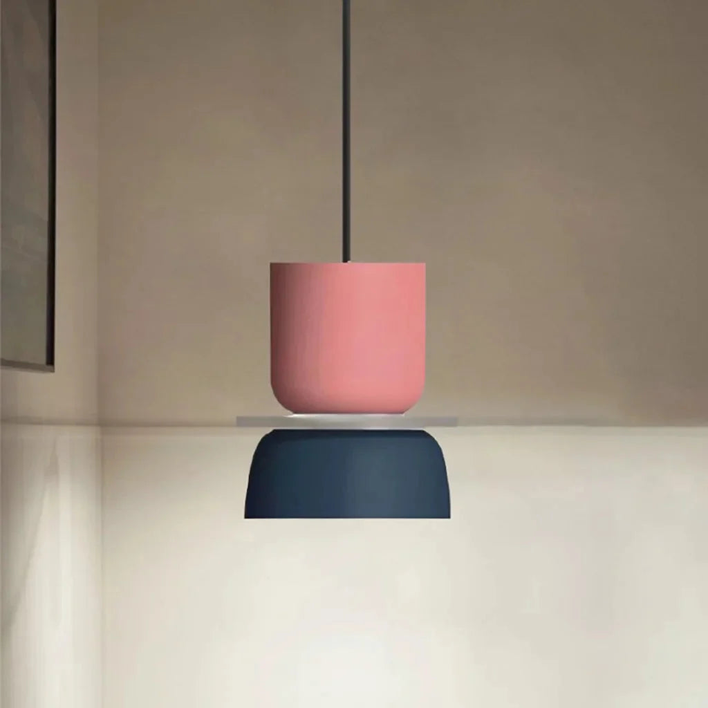 Colour block bowl pendant light