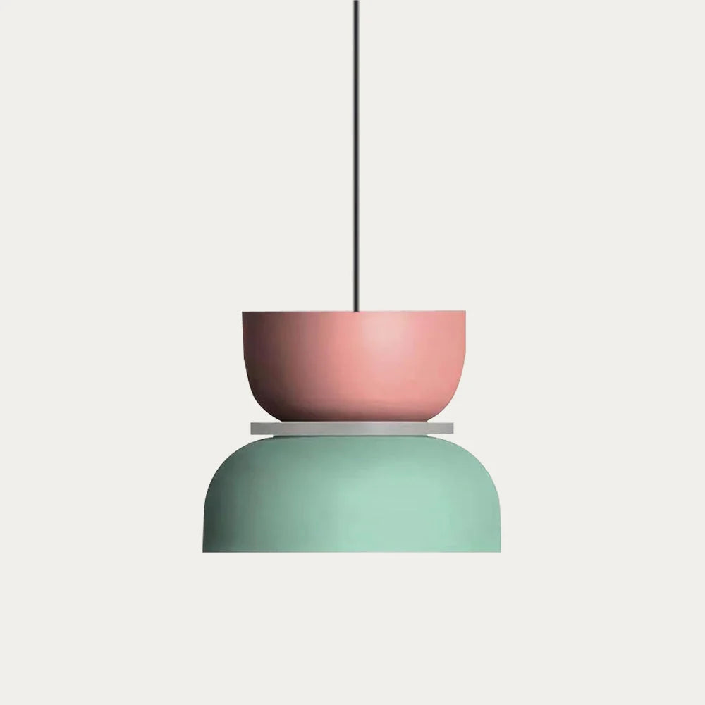 Colour block bowl pendant light