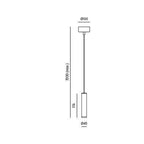 Compact cylinder LED pendant, dimension drawing