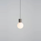 Concrete and glass globe pendant, medium size