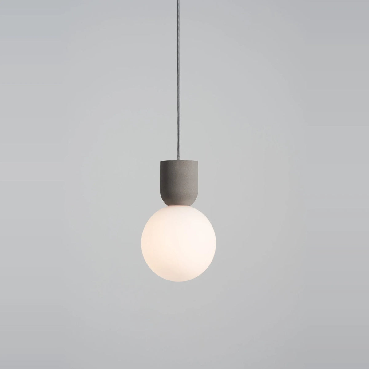 Concrete and glass globe pendant, large size