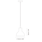 Concrete bell pendant, dimension drawing
