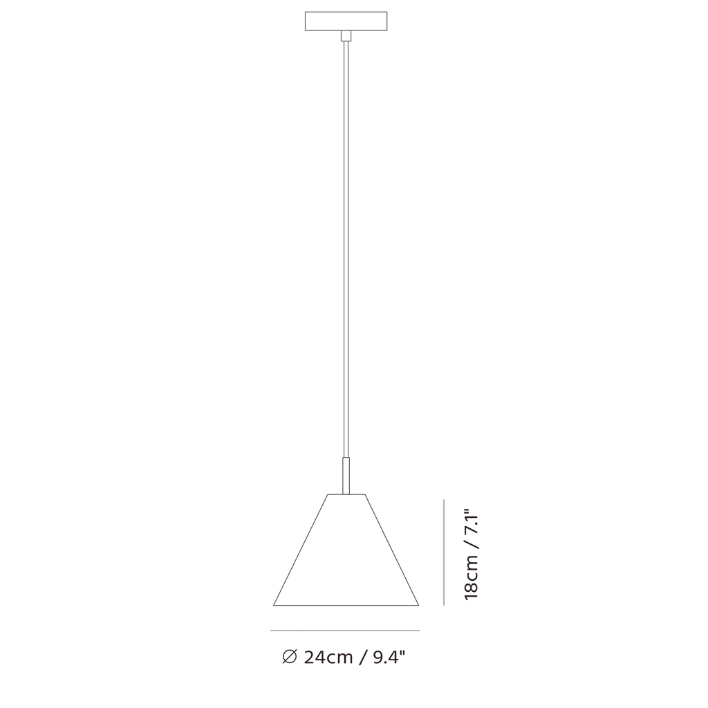 Concrete cone pendant, dimension drawing