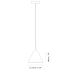 Concrete cone pendant, dimension drawing
