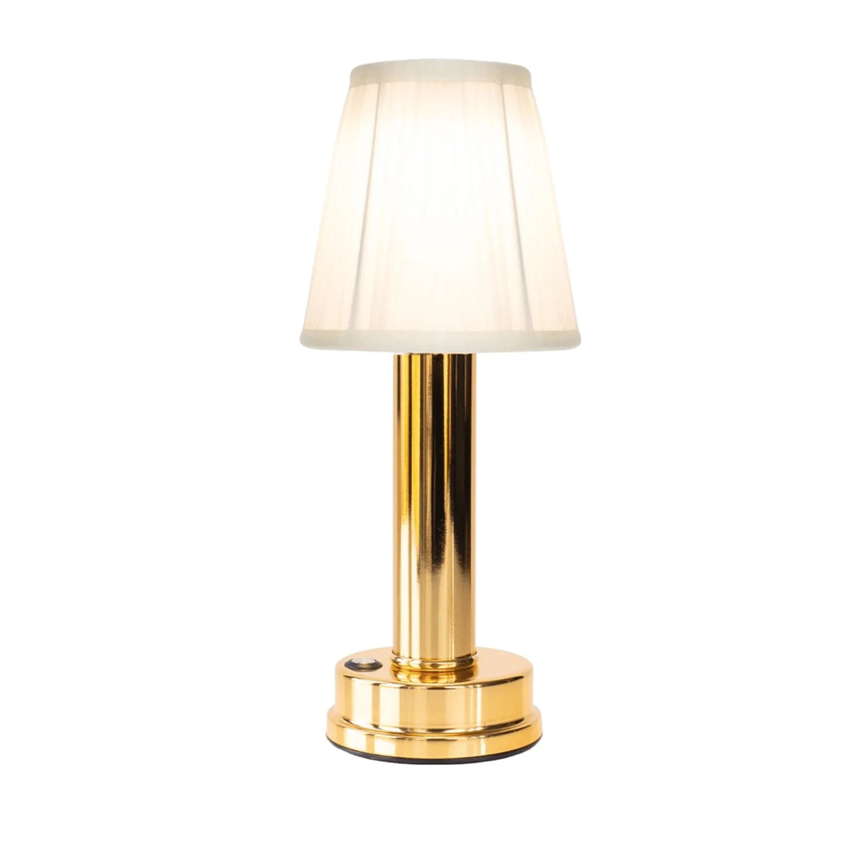 Cordless pleated shade table lamp, Gold