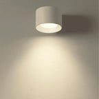 Cordless rechargeable wall light, in white, lit