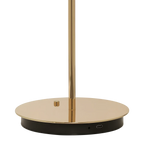 Cordless rechargeable LED table lamp, brass base, close-up of the brass base