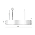 Corrugated linear bar pendant, dimension drawing