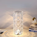 Crystal-effect cordless table lamp, White