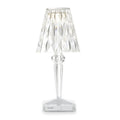 Crystal-effect rechargeable table lamp, in clear