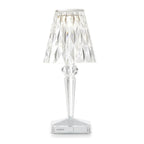 Crystal-effect rechargeable table lamp, in clear