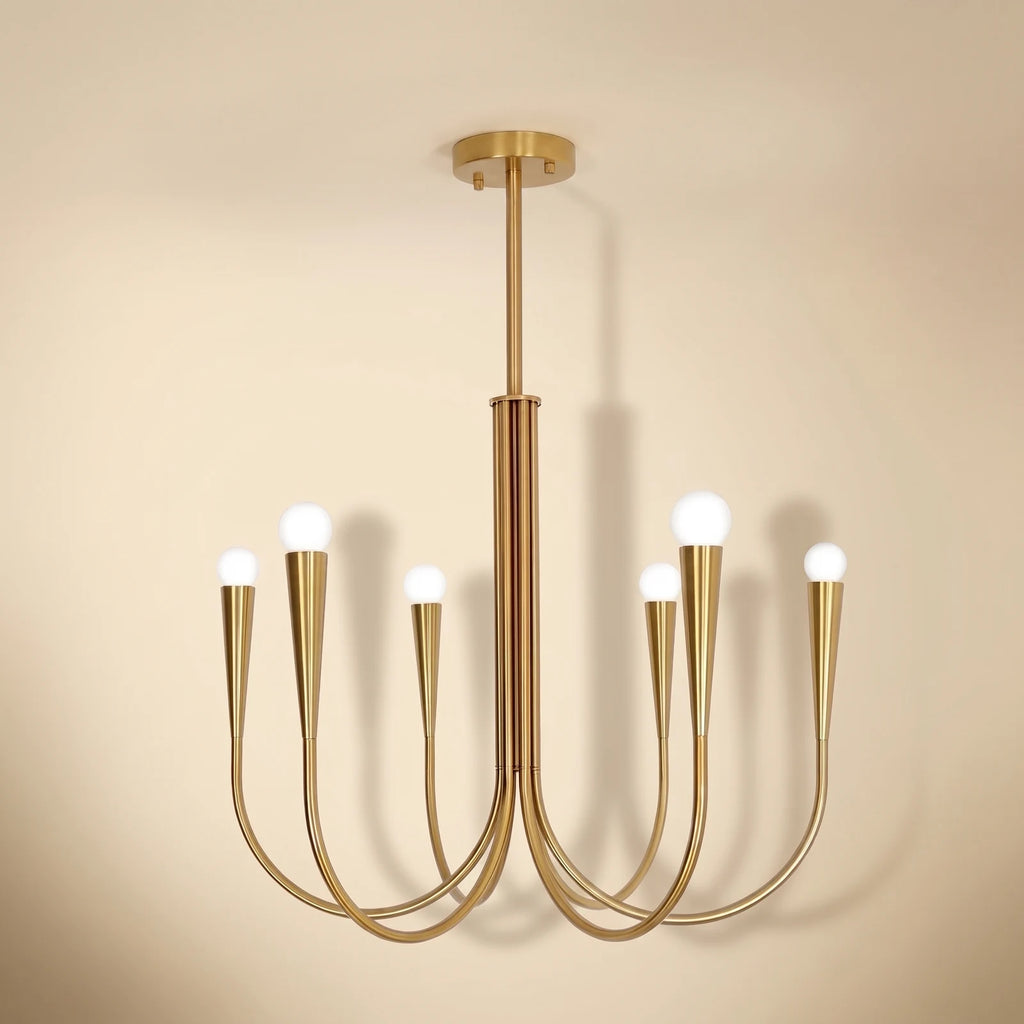 Curved arm candle chandelier