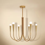 Curved arm candle chandelier