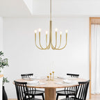 Curved arm candle chandelier