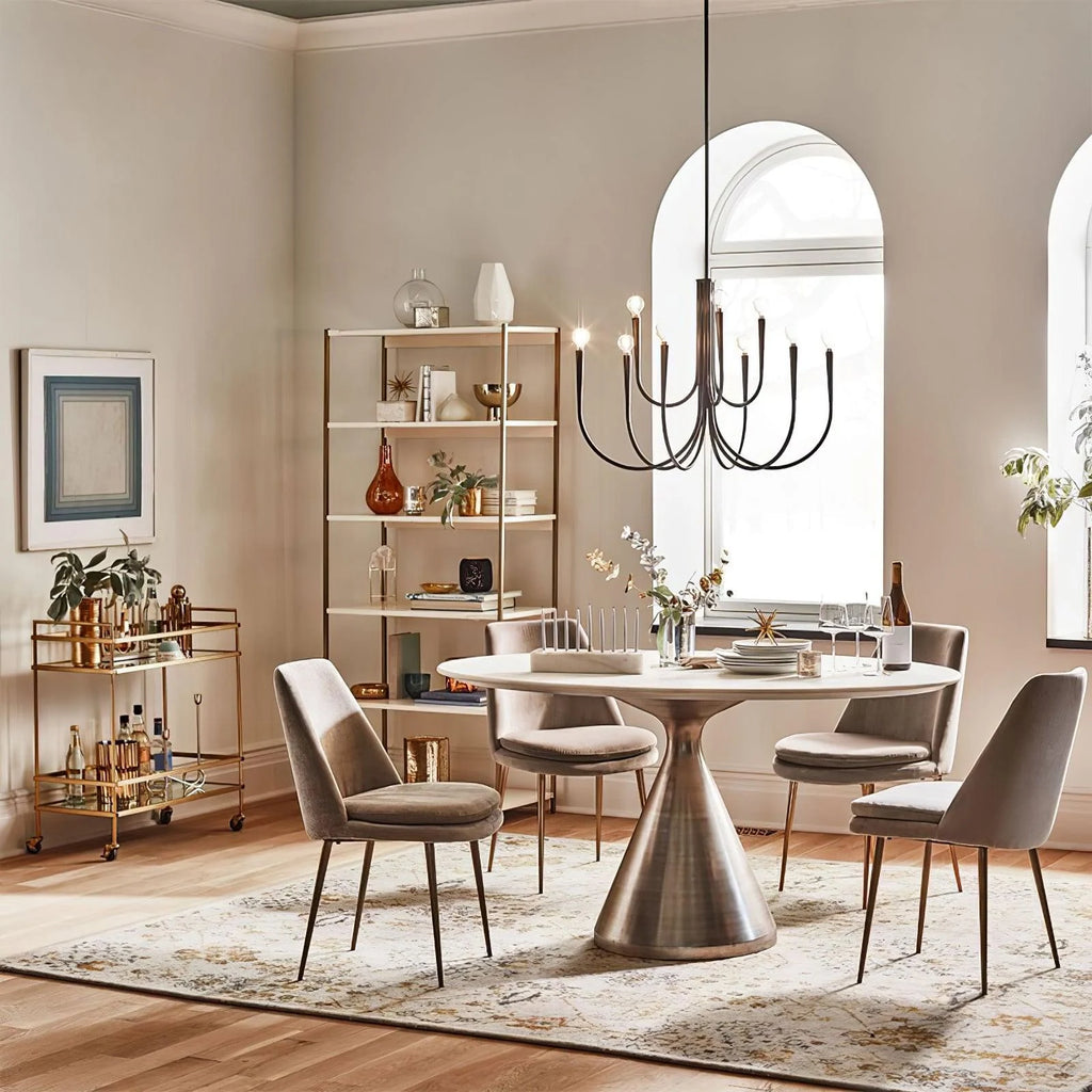 Curved arm candle chandelier