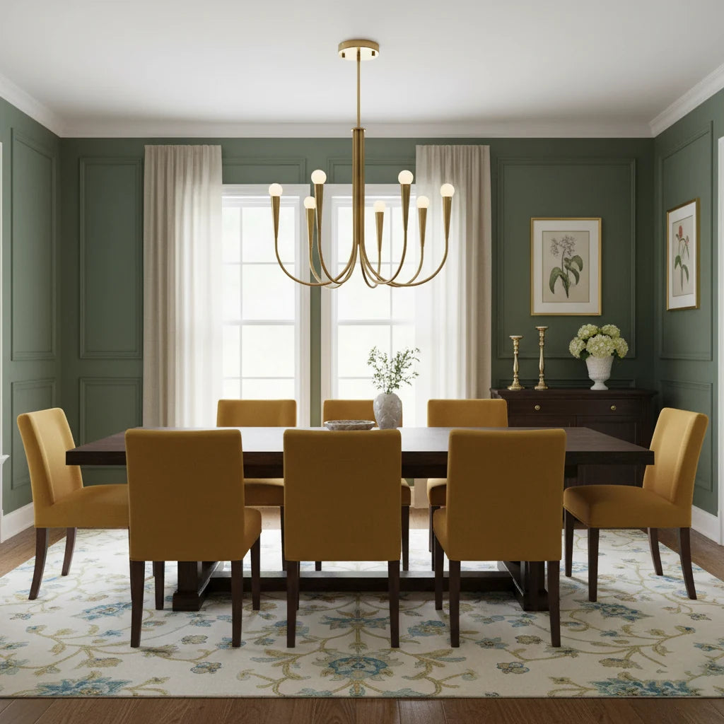 Curved arm candle chandelier