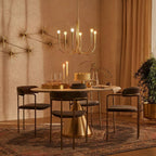 Curved arm candle chandelier