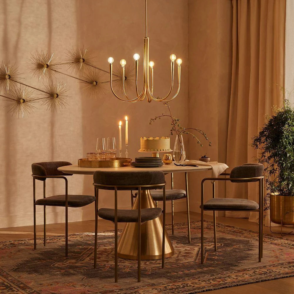 Curved arm candle chandelier
