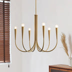 Curved arm candle chandelier